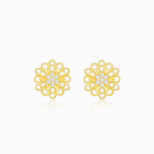 Anushka Sharma Golden Blooming Flower Stud Earrings
