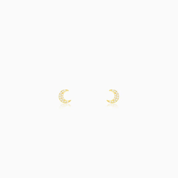 Anushka Sharma Golden Crescent Zircon Tiny Earrings